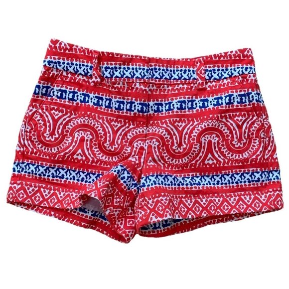Vineyard Vines Girls Size 8 Cotton Red White Blue Shorts Pockets - Picture 1 of 7